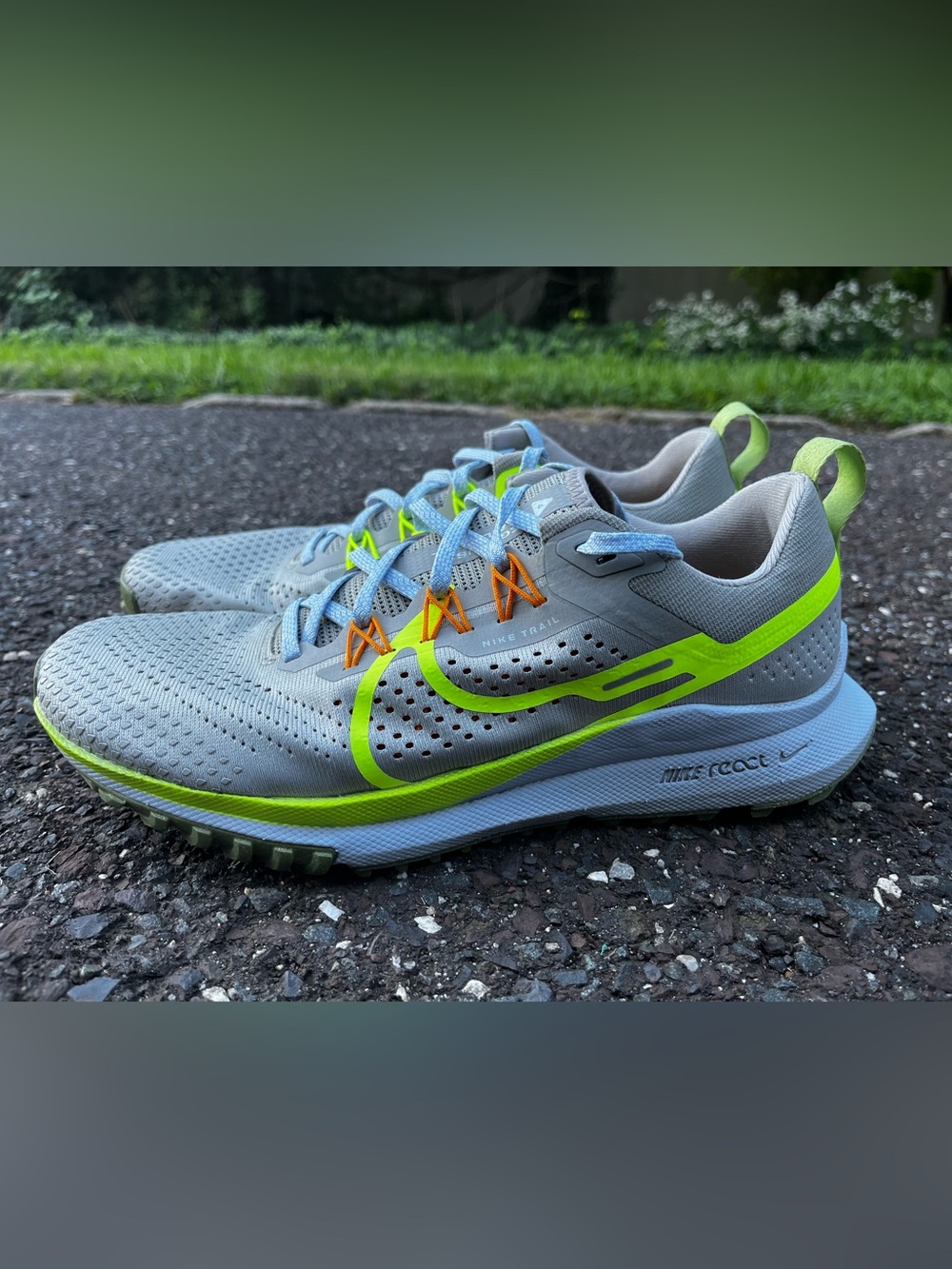 Nike React Pegasus Trail 4 Men 8.5 Light Iron Ore Volt Running DJ6158-002